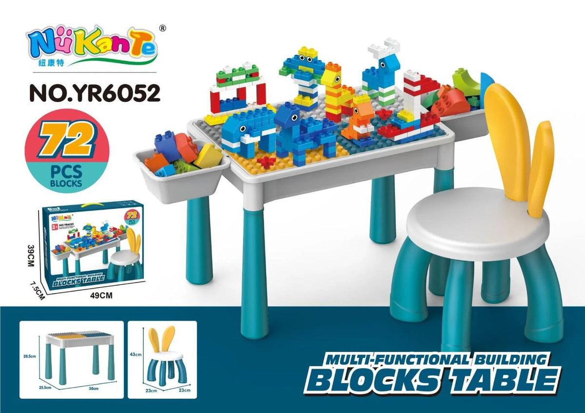 Kids Building Blocks Table With Chair