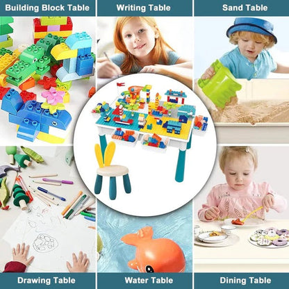 Kids Building Blocks Table With Chair